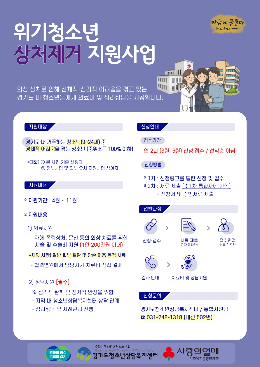위기청소년 상처제거 지원사업